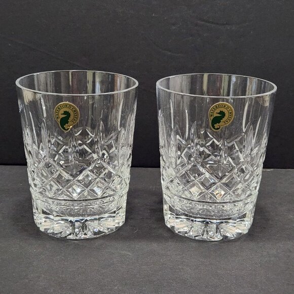 NIB Waterford Lismore DOF Crystal Whiskey Tumblers Set of 2 12.5 OZ. Ea. - Picture 1 of 8